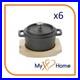 0.3 Qt Round Cast Iron withHandles & Wooden Base (6 Casseroles) by MyXOHome