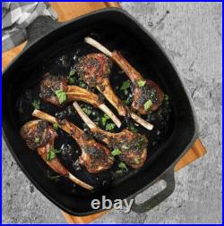 10 1/2 Square Pre-Seasoned Cast Iron Skillet with Helper Handle (6 Skillets)