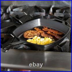 10 1/2 Square Pre-Seasoned Cast Iron Skillet with Helper Handle (6 Skillets)