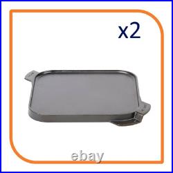 10 1/2 x 10 1/2 Pre-Seasoned Reversible Cast Iron Griddle & Grill (2 Grills)