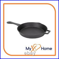 10 1/4 Round Pre-Seasoned Cast Iron Skillet with Helper Handle (4 Skillets)