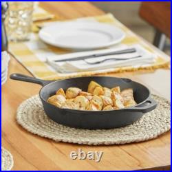 10 1/4 Round Pre-Seasoned Cast Iron Skillet with Helper Handle (4 Skillets)