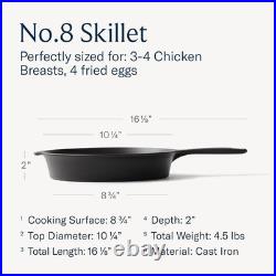 10.25-Inch Cast Iron Skillet Pre-Seasoned Frying Pan for Searing, Baking & Eve