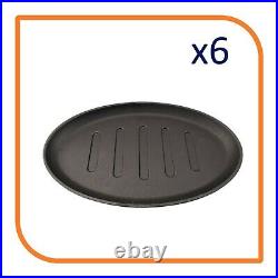 10.5 x 6.5 Oval Cast Iron Steak Plate / Skillet (6 Skillets) by MyXOHome