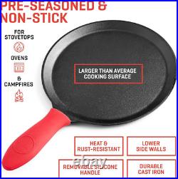10-Inch Cast Iron Tortilla Press and Comal Pan Bundle Tortilla Skillet