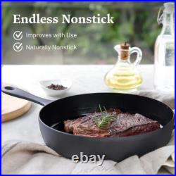 10-Inch Pre-Seasoned Cast Iron Skillet Non-Stick for All Cooking Methods