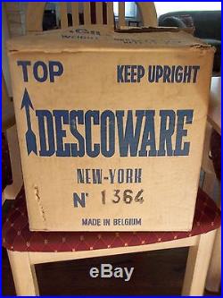 10 PC Vintage Descoware Belgium Blue Enamel Cast Iron Pot Pan Set New Old Stock