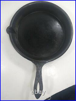 #10 Tulip Handle Cast Iron Skillet Gate Mark Fancy Handle Heavyweight 12 in