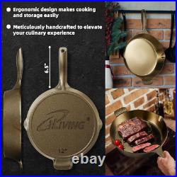 12 Modern Heirloom Cast Iron Skillet Seasoned & Polished Finish