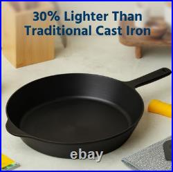 12 Pre-Seasoned Cast Iron Skillet for Oven, Stove, Grill & Campfire Use