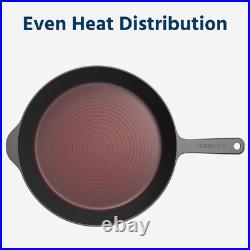 12 Pre-Seasoned Cast Iron Skillet for Oven, Stove, Grill & Campfire Use