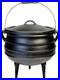 12 Quart Cast Iron Dutch Oven Cauldron Pot, Camping Cookware with Lid, Pre-Seasone