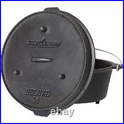 12 Quart Cast Iron Dutch Oven Pre-Seasoned Kitchen Cookware Cooking Pot with Lid