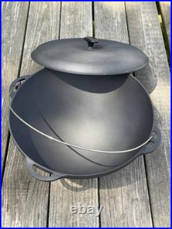 12L Cast Iron Cauldron Kazan WOK with Lid