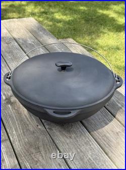 12L Cast Iron Cauldron Kazan WOK with Lid