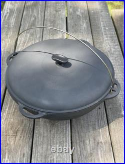 12L Cast Iron Cauldron Kazan WOK with Lid
