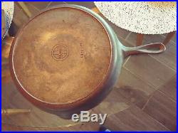 13 Griswold Cast Iron Skillet 719B Iron Frying Pan Heat Ring small BLOCK #12