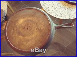 13 Griswold Cast Iron Skillet 719B Iron Frying Pan Heat Ring small BLOCK #12