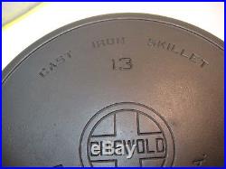 13 Inch Block Logo Griswold Cast Iron Skillet Pan Erie Pa No 720 Heat Ring