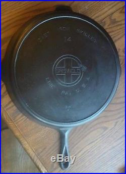 #14 Griswold Cast Iron Skillet, 718A, Heat Ring, Large block logo, Erie, PA