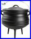 14QT Cast Iron Cauldron with Lid Heavy Duty Tripod Cookware Metal Handle Pre Sea