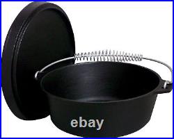 16 Qt. Seasoned Cast Iron Dutch Oven with Cast Iron Lid, Black (CI16SA)