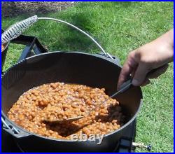 16 Quart Cast Iron Dutch Oven with Lid, Pre-Seasoned, Large Cooking Pot for Cam