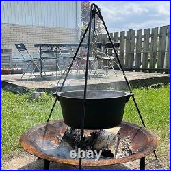16QT Cast Iron Dutch Oven with Lip Lid & Bail Handle Extra Large Pre-Season