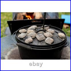 16QT Cast Iron Dutch Oven with Lip Lid & Bail Handle Extra Large Pre-Season