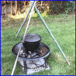 16QT Cast Iron Dutch Oven with Lip Lid & Bail Handle Extra Large Pre-Season