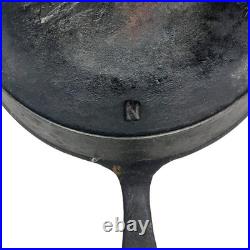 1800's Cast Iron No. 9 Skillet with Gate Mark & Semi Fancy Handle 11 Sm Spouts