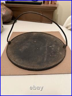 1800's Unique Cast Iron Bailed Griddle