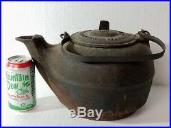 1866-'70's Cast Iron Tea Pot Kettle Great Western Stove Foundry, Leavenworth KS