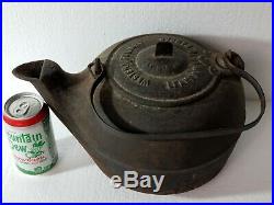 1866-'70's Cast Iron Tea Pot Kettle Great Western Stove Foundry, Leavenworth KS