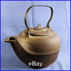 1866-'70's Cast Iron Tea Pot Kettle Great Western Stove Foundry, Leavenworth KS