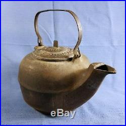 1866-'70's Cast Iron Tea Pot Kettle Great Western Stove Foundry, Leavenworth KS