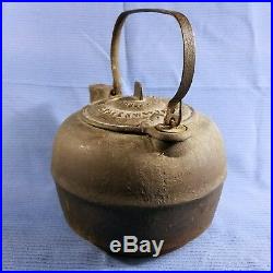 1866-'70's Cast Iron Tea Pot Kettle Great Western Stove Foundry, Leavenworth KS