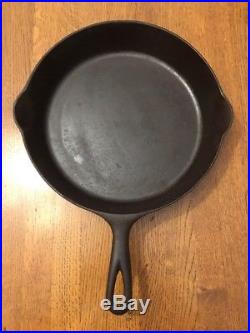 1880s ERIE Cast Iron SKILLET Frying Pan #9 w PLUS SIGN MARK Pre-Griswold 11