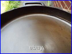 19 Double Handle CM Co Hotel Type Cast Iron Skillet with Lid/ Cover, restored