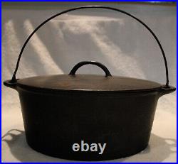 1915 Cast Iron Wagner Sidney 0 No. 8 Dutch Oven With A Flat LID Stamped 8