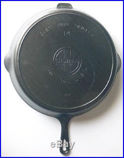 1920s-30s GRISWOLD large block #14 CAST IRON SKILLET Erie, PA 718 heat ring XLNT