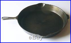 1920s-30s GRISWOLD large block #14 CAST IRON SKILLET Erie, PA 718 heat ring XLNT