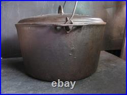 1920s GRISWOLD #13 BASTER DUTCH OVEN w LID TITE-TOP Cast Iron / Slant Logo RARE