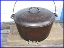 1920s GRISWOLD #13 BASTER DUTCH OVEN w LID TITE-TOP Cast Iron / Slant Logo RARE