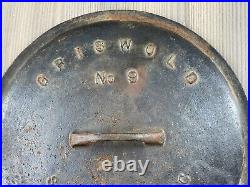 1925 GRISWOLD No 9 Self Basting Skillet Cover Lid Cast Iron Erie PA 469b
