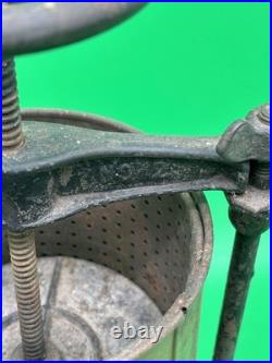 19thc LOGAN + STROBRIDGE Co No 2 CAST IRON + Copper 1Qt FRUIT -LARD PRESS