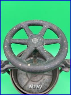 19thc LOGAN + STROBRIDGE Co No 2 CAST IRON + Copper 1Qt FRUIT -LARD PRESS