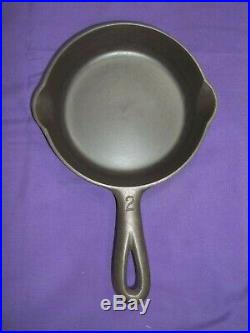 #2 Griswold Erie Cast Iron Skillet Smooth Bottom Slant Logo Excellent Condition