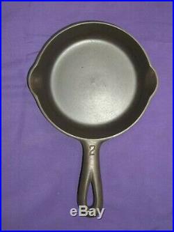 #2 Griswold Erie Cast Iron Skillet Smooth Bottom Slant Logo Excellent Condition