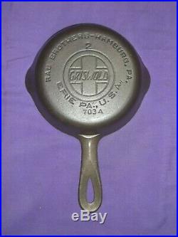 #2 Griswold Erie Cast Iron Skillet Smooth Bottom Slant Logo Excellent Condition